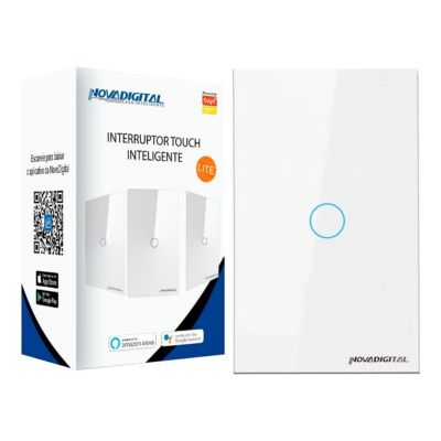 Interruptor Touch Led 1 Botão Lite Wi-fi Novadigital Smart Home Google Home Alexa Automação Residencial