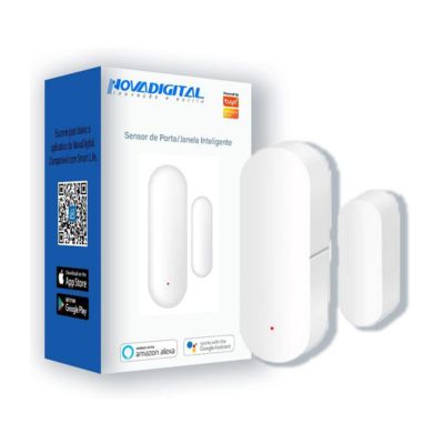 Nova Digital Sensor De Abertura Inteligente De Porta Janela Wifi Smart Detector De Abertura De Porta e Janela Smart Compatível APP TUYA Smart Life